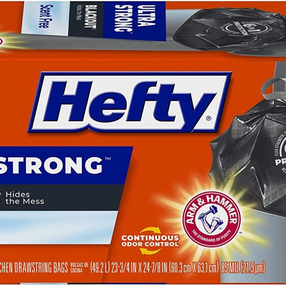 40 Count Ultra Strong Tall Kitchen Trash Bags, Blackout, Clean Burst  13 Gallon - Picture 3 of 5